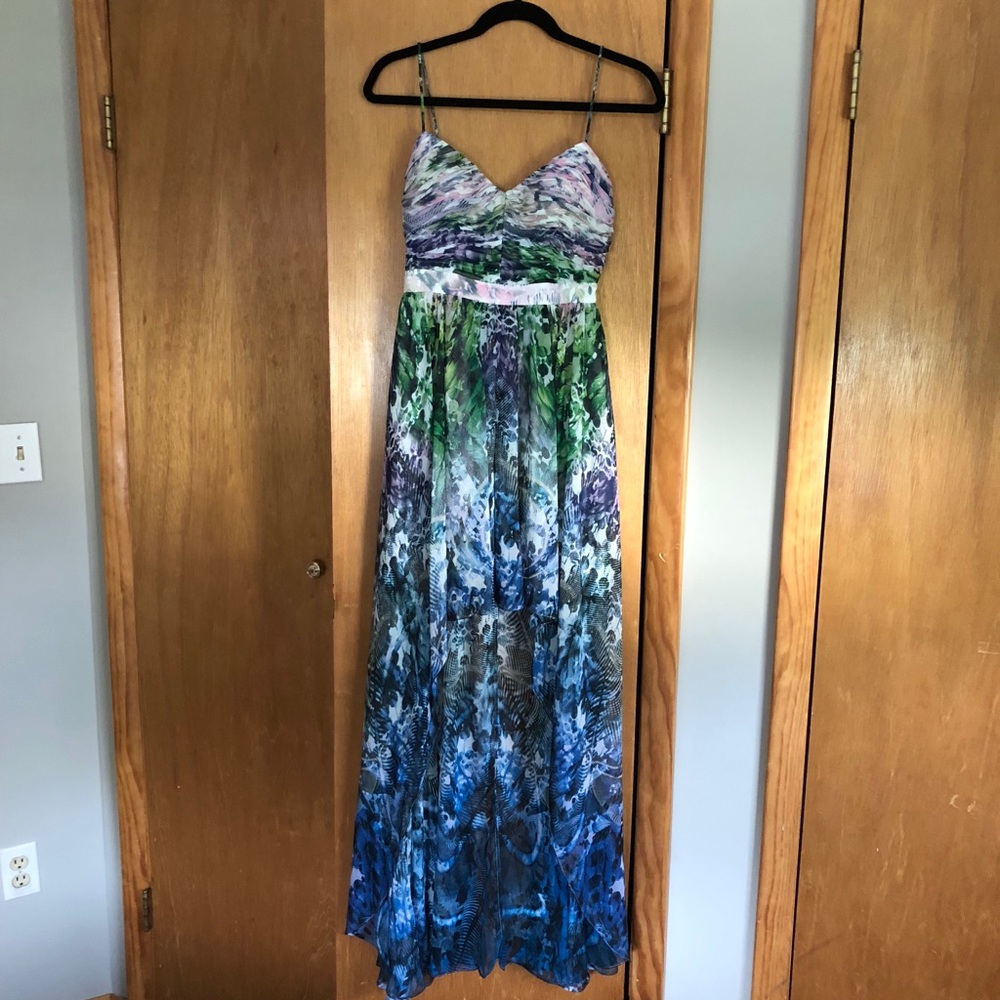 Multi colored high-low dress